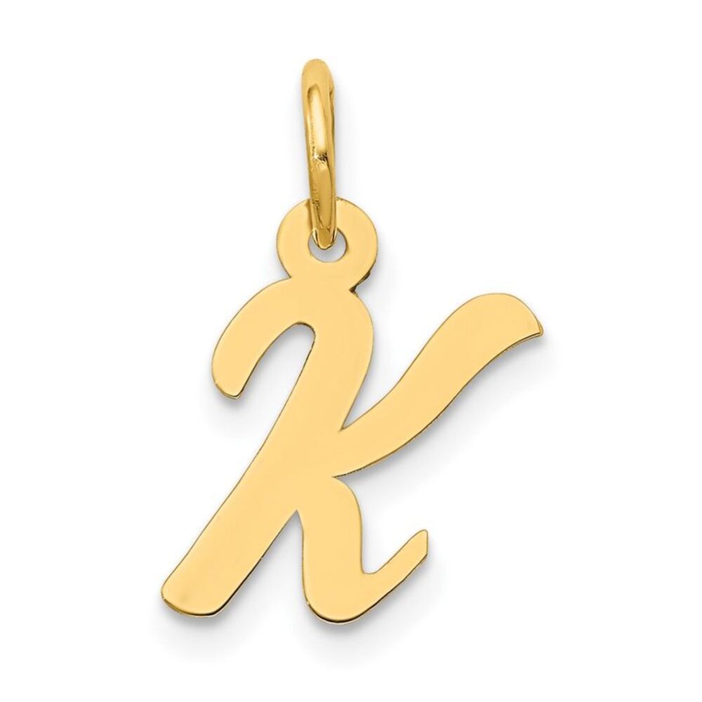 10k Yellow Gold Small Script Initial K Charm - image 1
